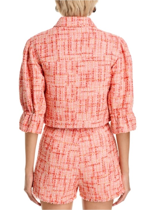 Cinq a Sept Lucie Boucle Julieta Puff Sleeve Jacket Pink Poppy Size 10 NWT New - Picture 5 of 14